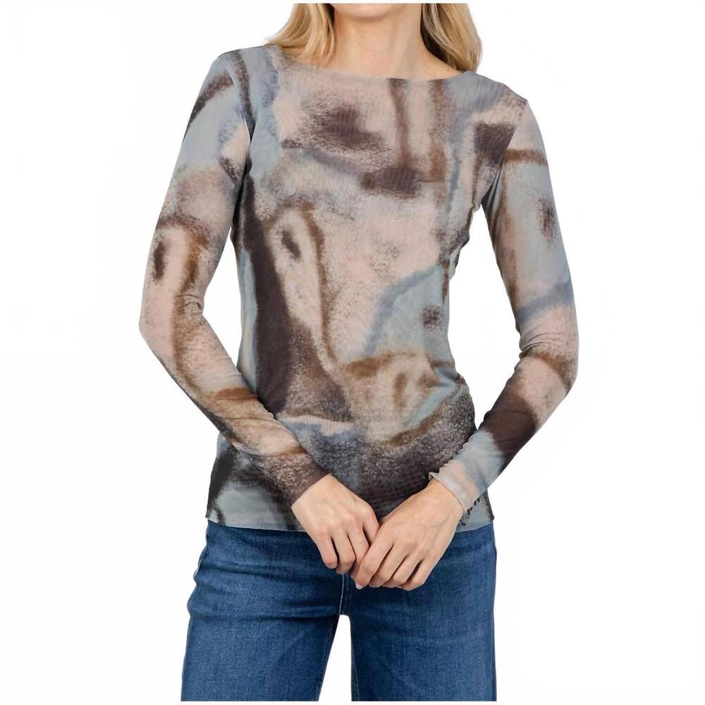 NEW AMB DESIGNS florence double sheer top in desert storm